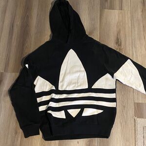adidas Black & White Trefoil Crewneck Hoodie